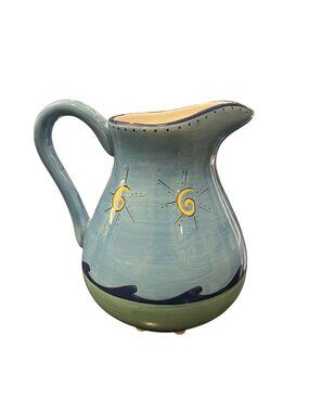 Brushes Hand Painted KIC Sea Life Ocean Ceramic Pitcher Starfish Waves